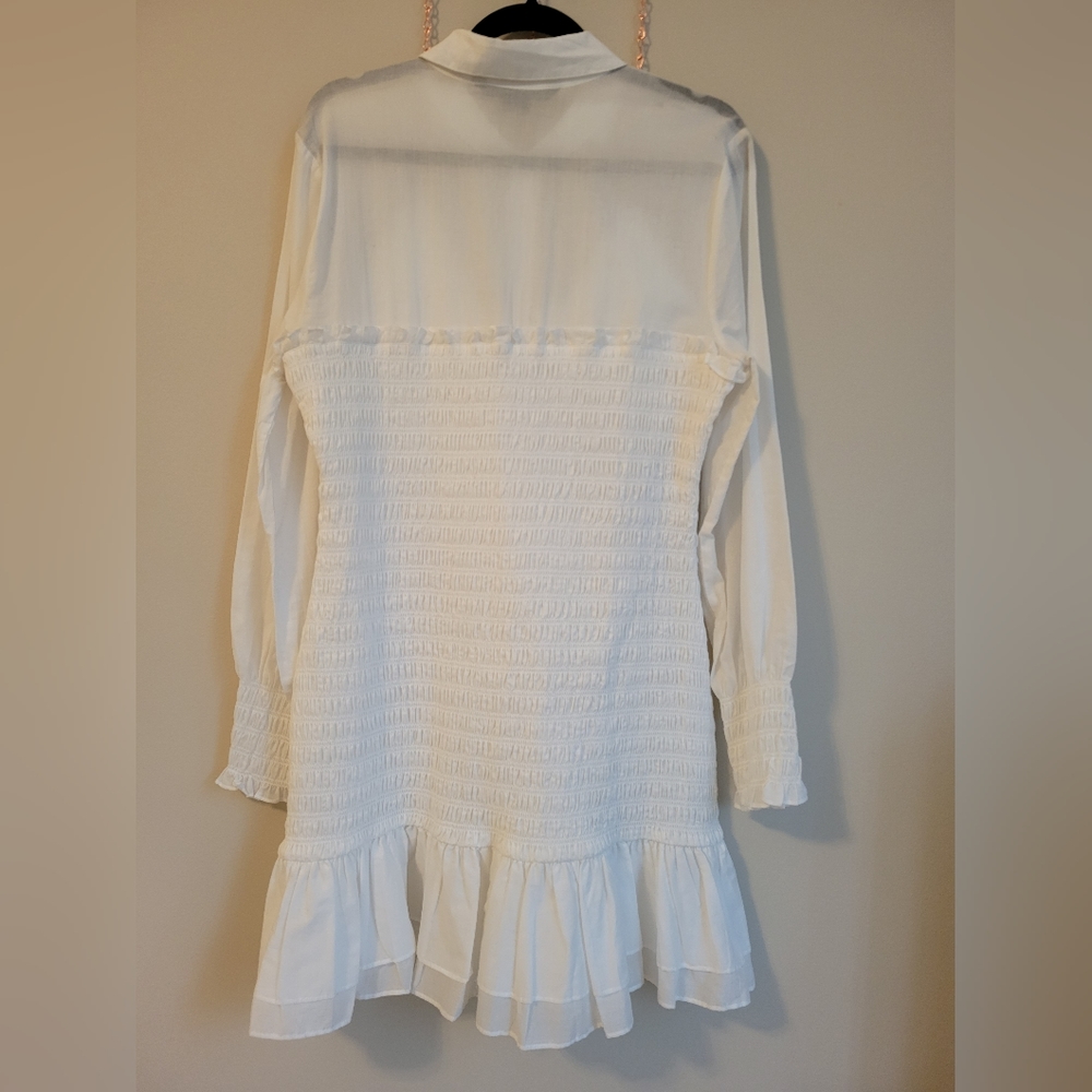 Veronica Beard Kelsey smocked cotton dress size 12 - Picture 5 of 9